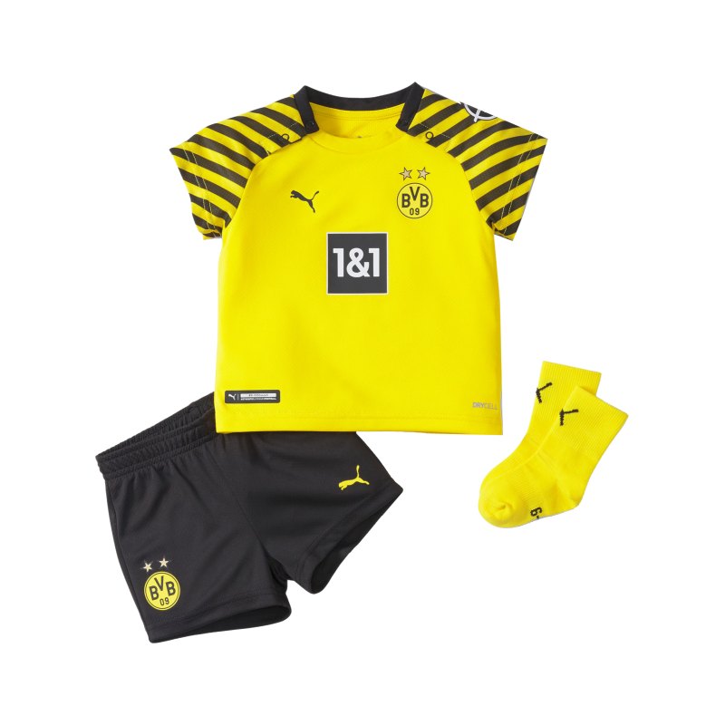 PUMA BVB Dortmund Babykit Home 2021/2022 Gelb Schwarz F01 - gelb