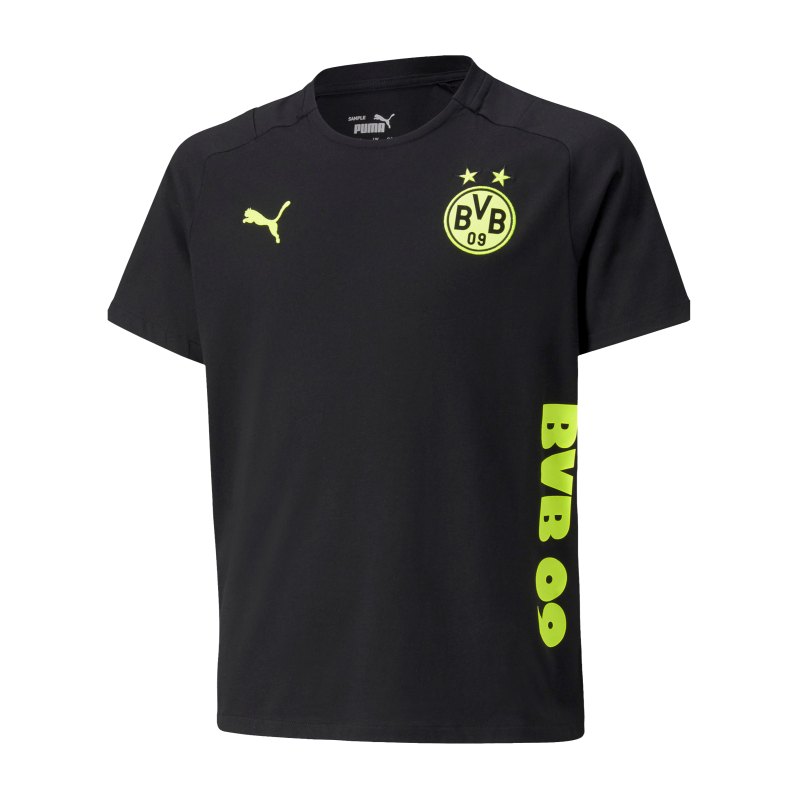 PUMA BVB Dortmund Casuals T-Shirt Kids Schwarz F05 - schwarz