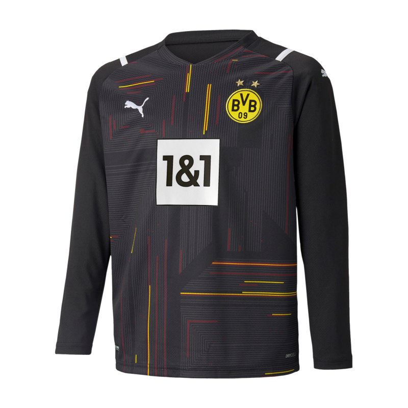 PUMA BVB Dortmund Torwarttrikot 2021/2022 Kids Schwarz Weiss F49 - schwarz