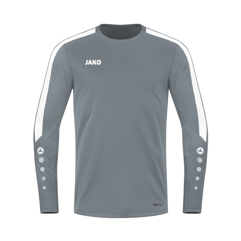 JAKO Power Sweatshirt Grau Weiss F840 - grau