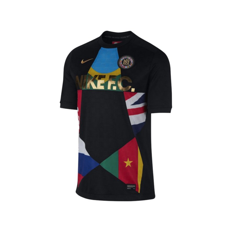 Nike F.C. T-Shirt Schwarz Rot F014 - schwarz