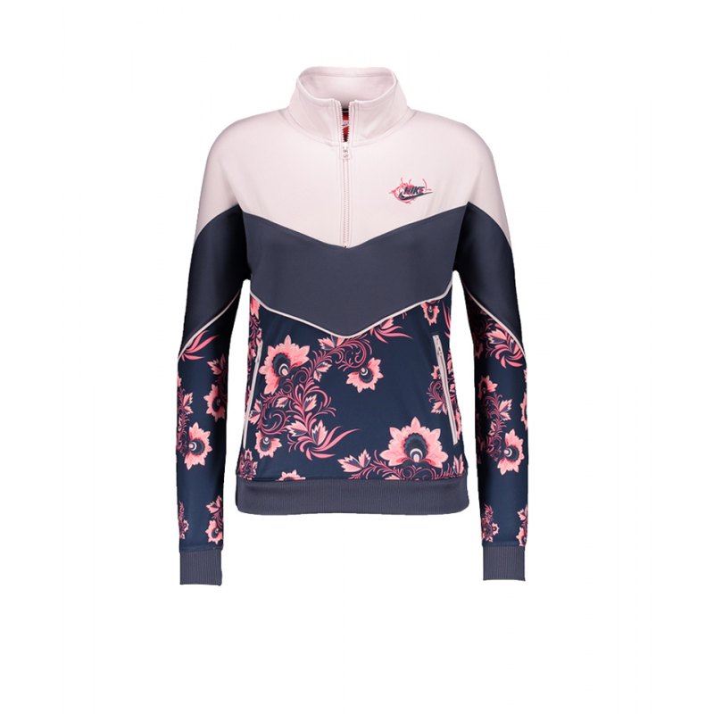 Nike 1/2 Zip Sweatshirt Damen Rosa Blau F477 - rosa