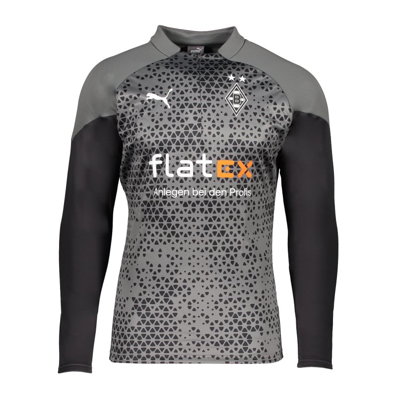 PUMA Borussia Mönchengladbach Fleece Sweatshirt mit Sponsor Grau Weiss F01 - grau