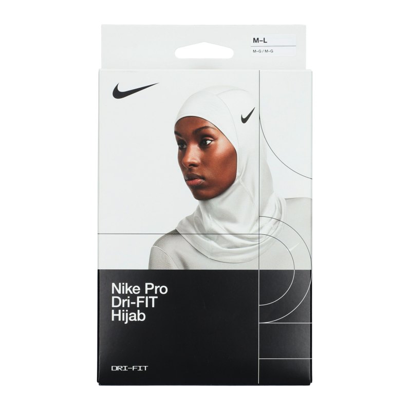 Nike Pro Hijab 2.0 Weiss Schwarz F101 - weiss