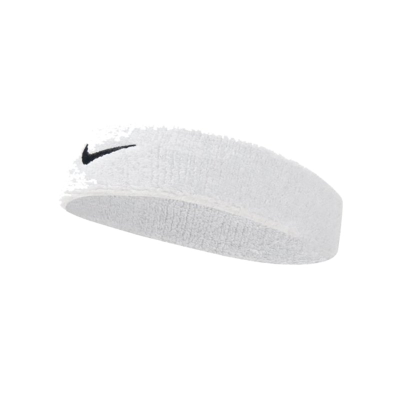 Nike Swoosh Stirnband Weiss Schwarz F101 - weiss