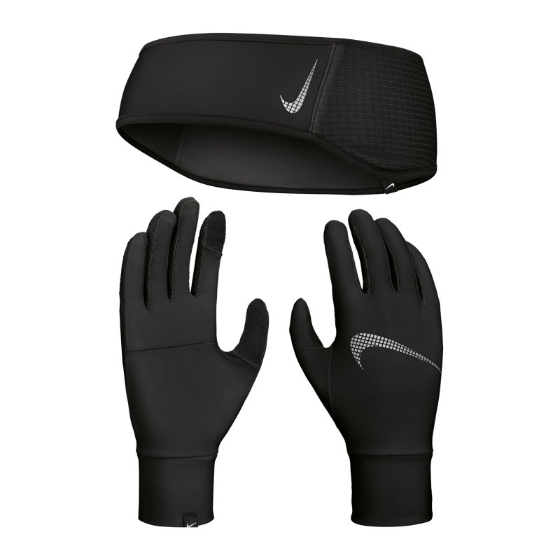 Nike Essential Stirnband Handschuh Set Damen F082 - schwarz