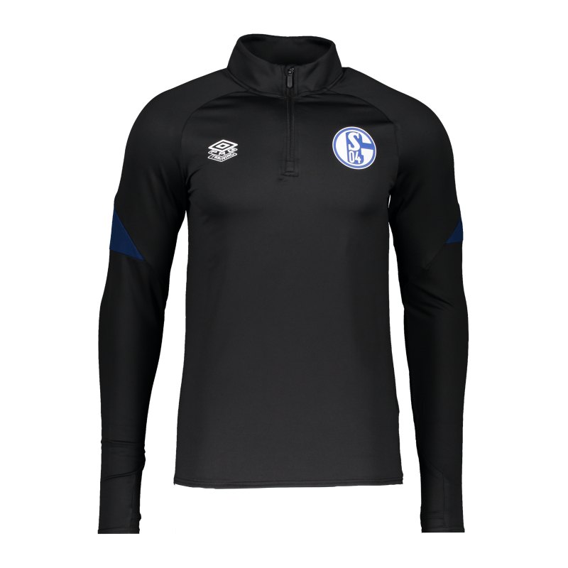 Umbro FC Schalke 04 HalfZip Sweatshirt Schwarz Blau FKN8 - schwarz