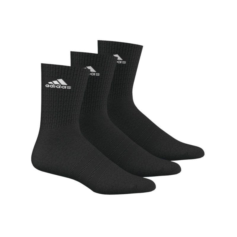 adidas Socken 3S Performance Crew 3er Pack Schwarz - schwarz