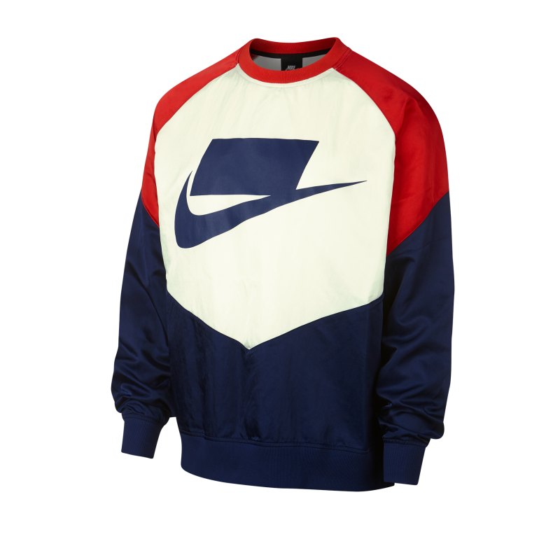 Nike Crew Woven Sweatshirt Blau Rot F492 - Blau