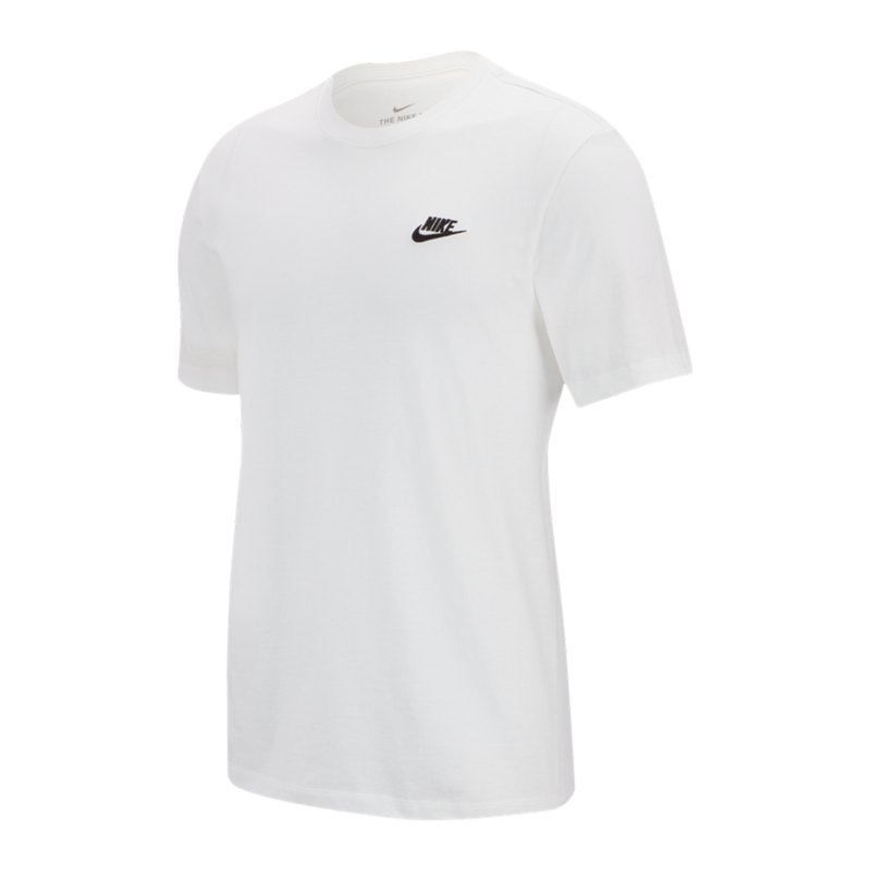 Nike Club T-Shirt Weiss Schwarz F101 - weiss
