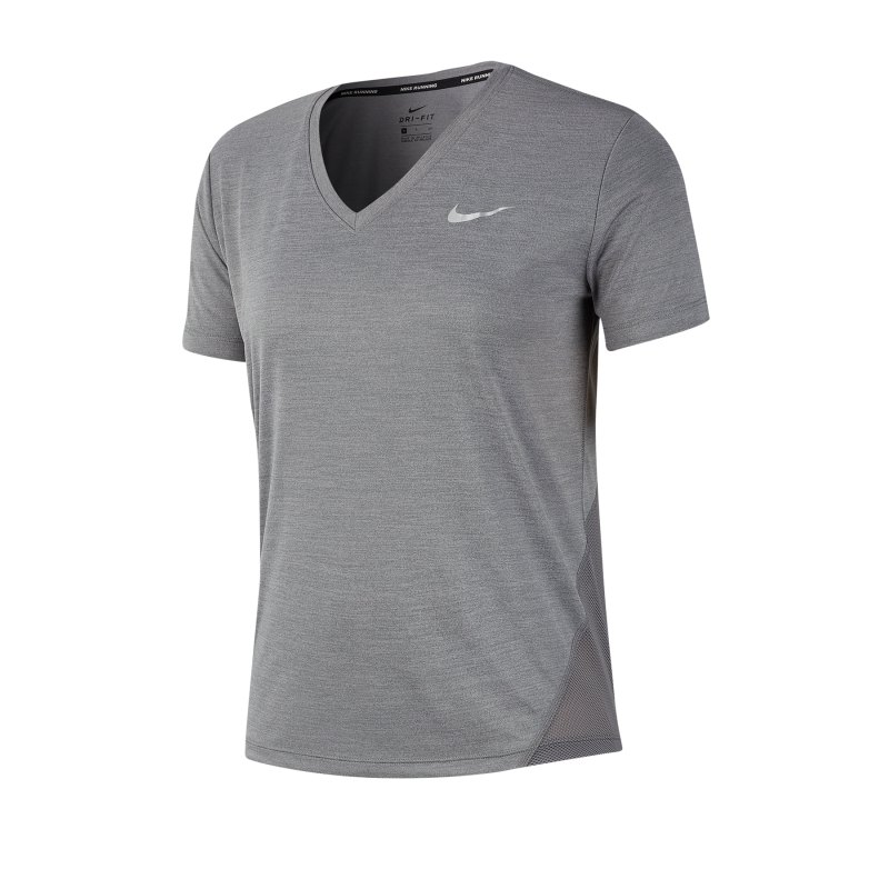 Nike Miler Running Shirt kurzarm Grau F056 - grau