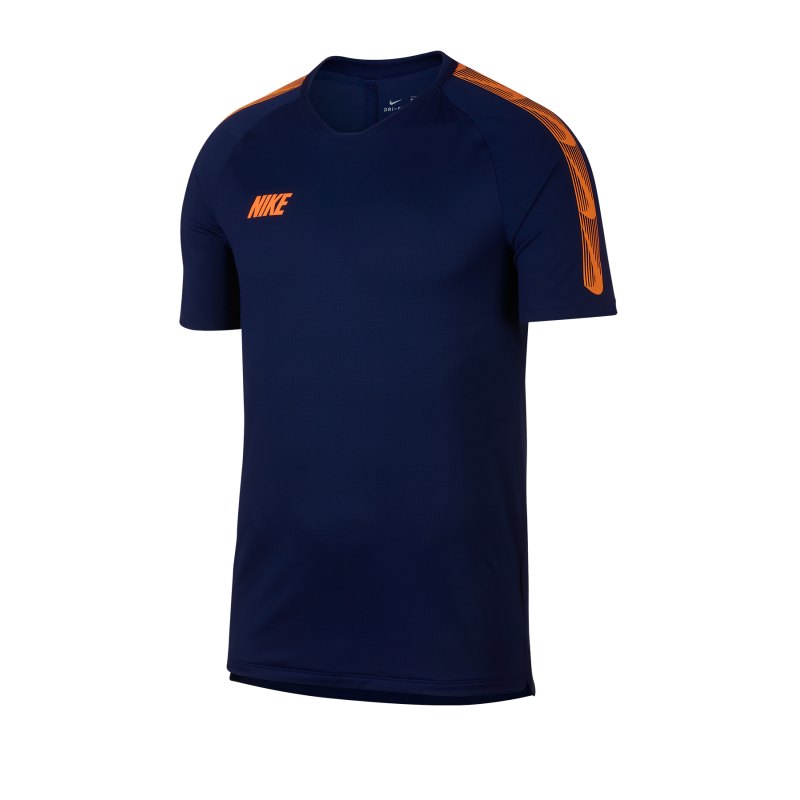 Nike Dry Squad Breathe T-Shirt Blau Orange F492 - Blau