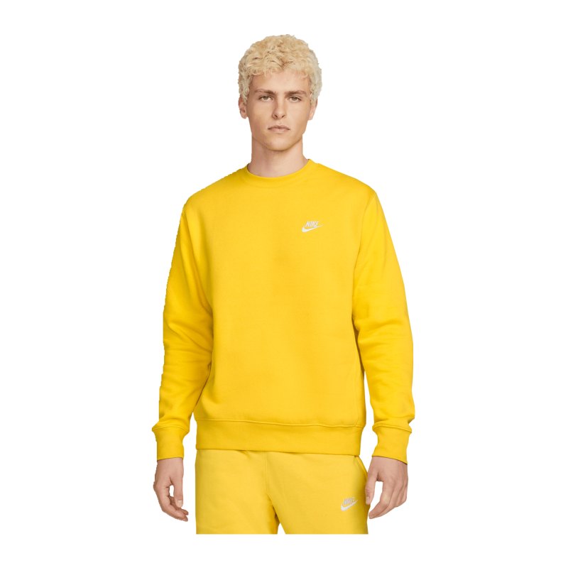 Nike Club Crew Sweatshirt Gelb Weiss F709 - gelb