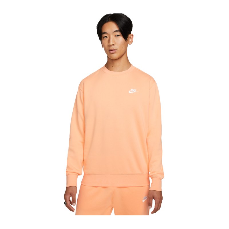 Nike Club Crew Sweatshirt Orange Weiss F734 - orange