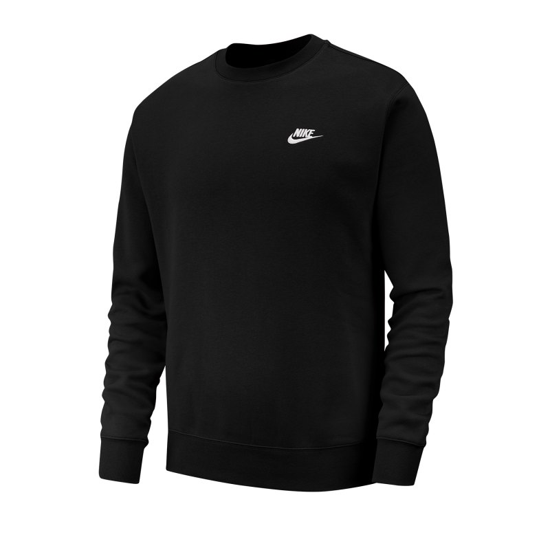 Nike Club Crew Sweatshirt Schwarz Weiss F010 - schwarz
