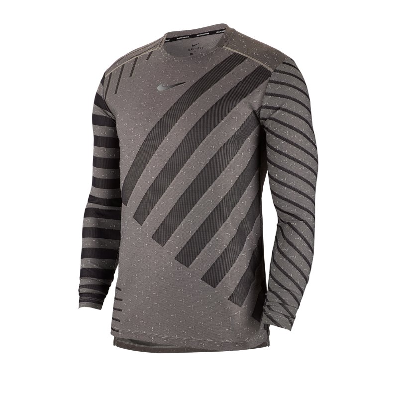Nike Tech Knit Trainingsshirt langarm Grau F097 - grau
