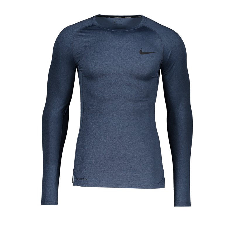 Nike Pro Trainingshirt langarm Blau F451 - blau