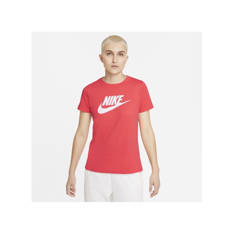 Nike Essential T-Shirt Damen Rot Weiss F814 - orange