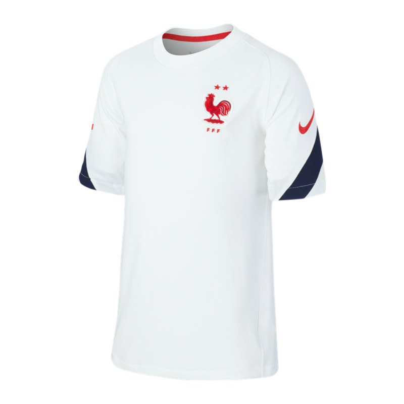 Nike Frankreich Strike Top T-Shirt Kids Weiss F100 - weiss