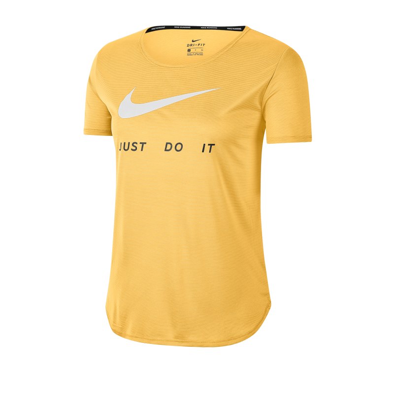 Nike Swoosh T-Shirt Running Damen Gelb F795 - gelb