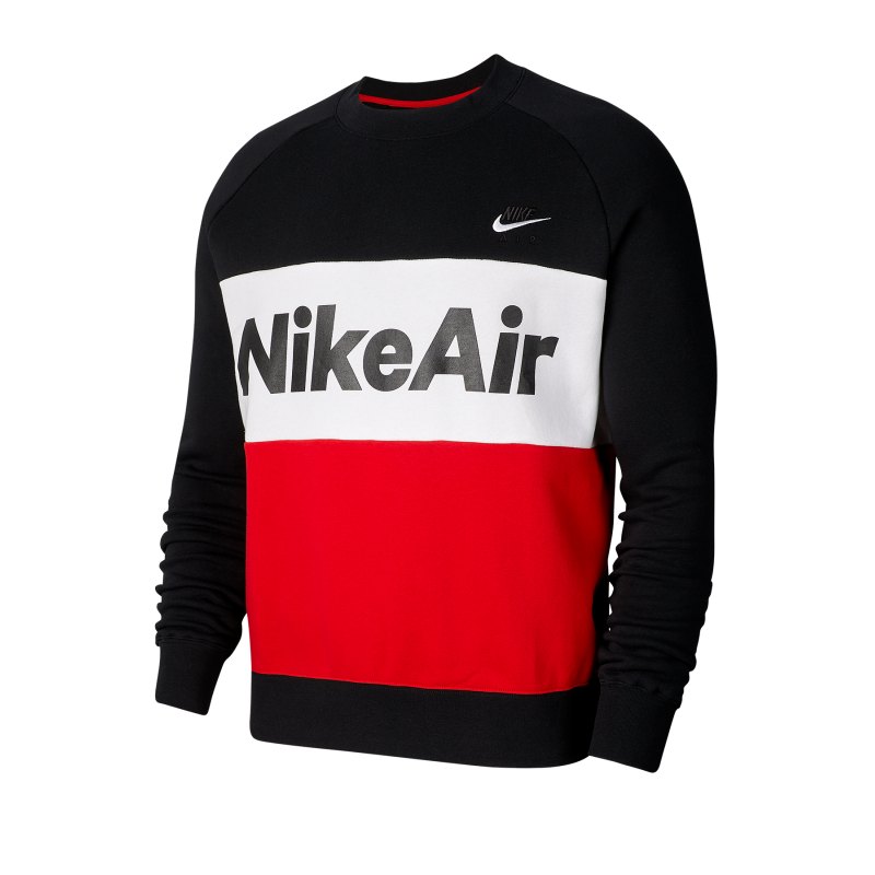 Nike Air Fleece Crew Pullover Schwarz F011 - schwarz
