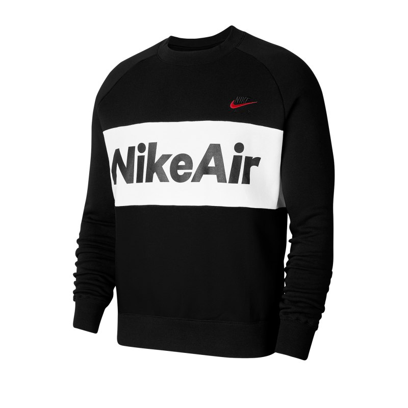 Nike Air Fleece Crew Sweatshirt Schwarz F010 - schwarz