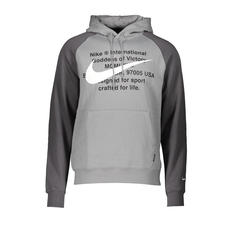 Nike Swoosh Kapuzensweatshirt Grau F073 - grau