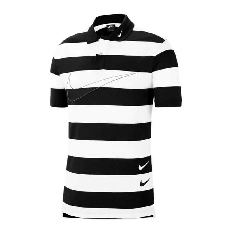 Nike Swoosh Poloshirt Schwarz Weiss F011 - schwarz