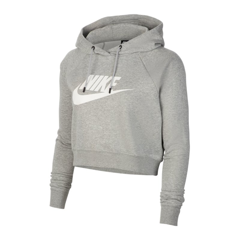 Nike Essential Cropped Hoody Damen Grau F063 - grau