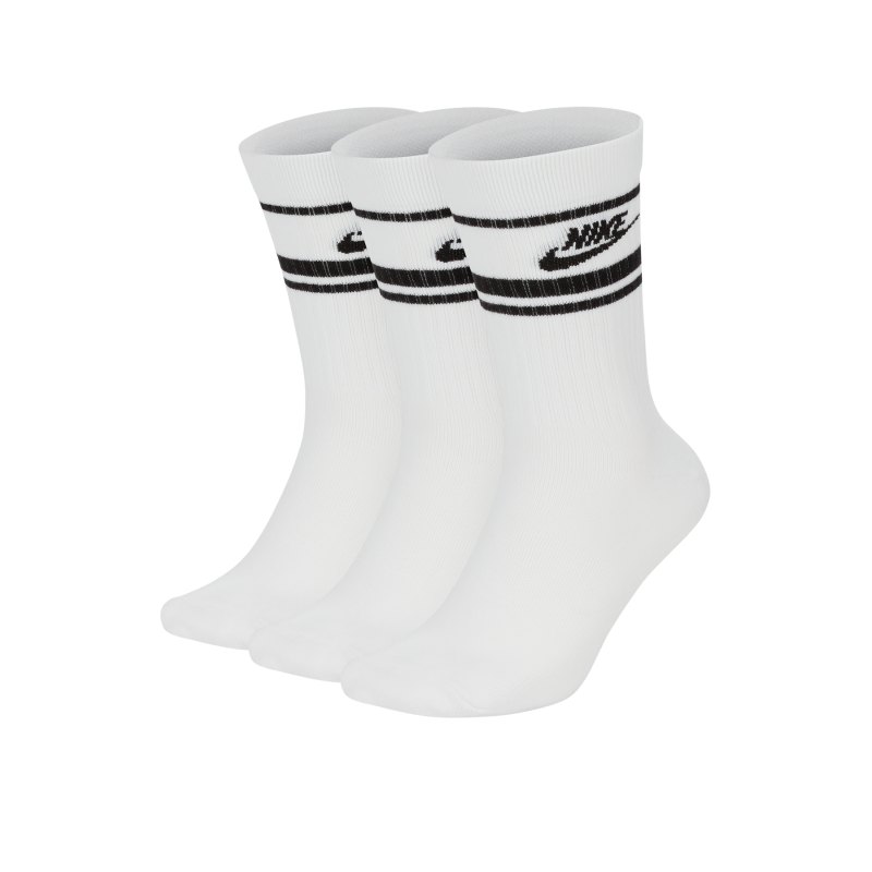Nike Essential Socken 3er Pack Weiss Schwarz F103 - weiss