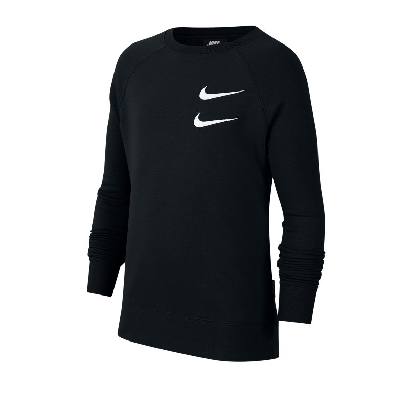 Nike Swoosh Crew Sweatshirt Kids Schwarz F010 - schwarz