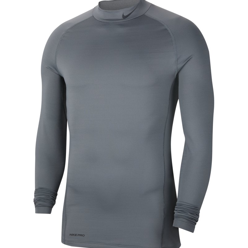 Nike Pro Warm Top Mock Grau F068 - grau