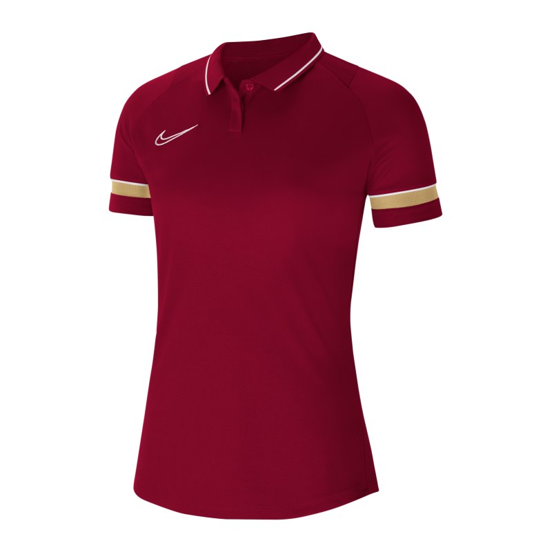 Nike Academy 21 Poloshirt Damen Rot Weiss F677 - rot