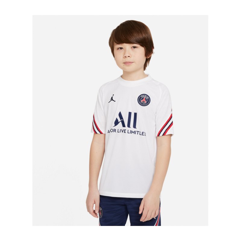 Jordan Paris St. Germain Trainingsshirt Kids F101 - weiss