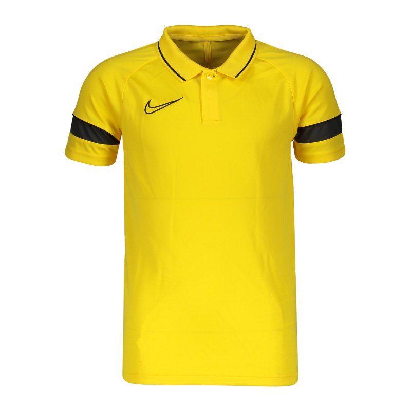 Nike Academy 21 Poloshirt Kids Gelb Schwarz F719 - gelb