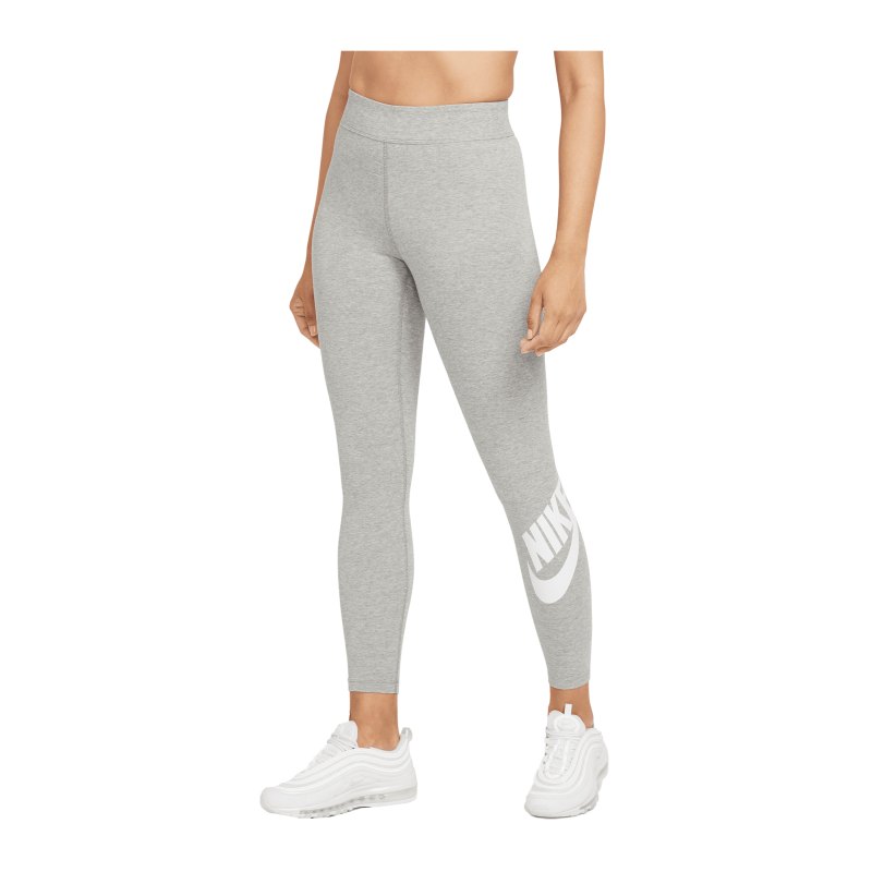 Nike Essentials Leggings Damen Grau Weiss F063 - grau