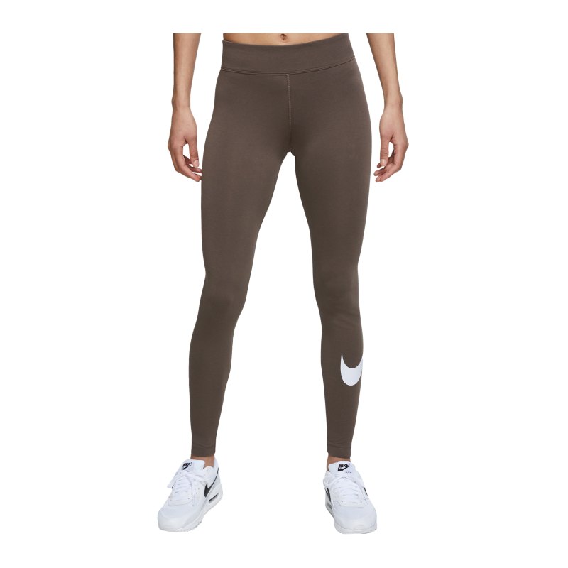 Nike Essentials Swoosh Leggings Damen Grün F004 - gruen