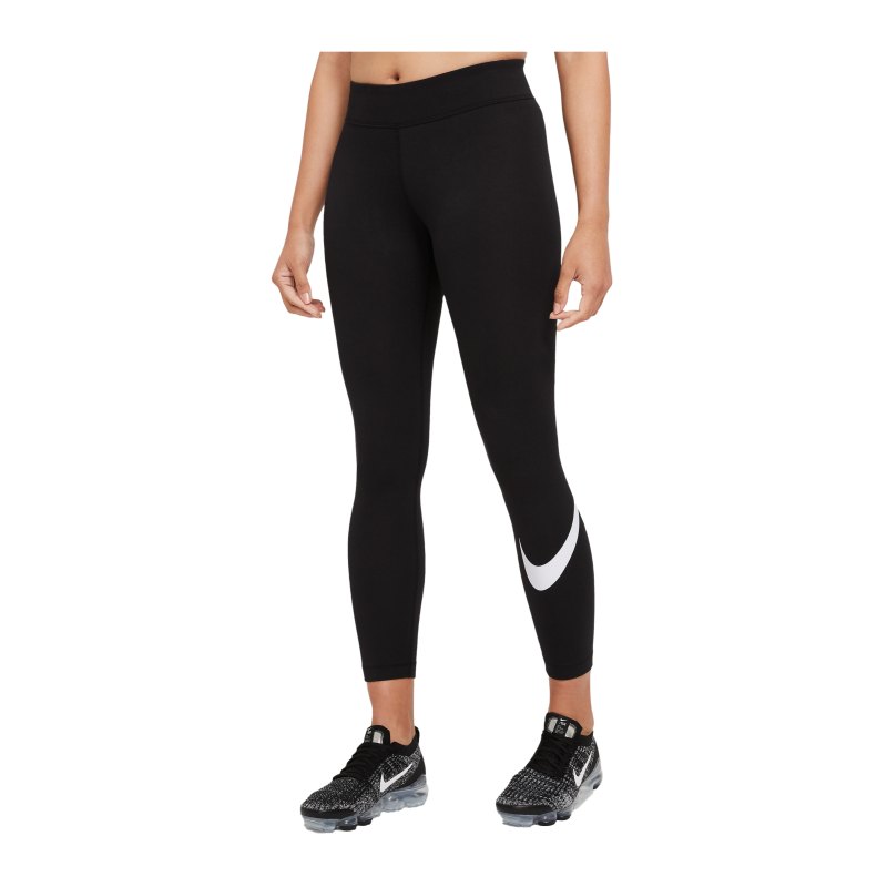 Nike Essentials Swoosh Leggings Damen Schwarz F010 - schwarz