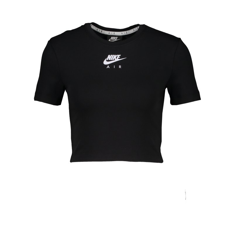 Nike Air Crop T-Shirt Damen Schwarz Weiss F010 - schwarz