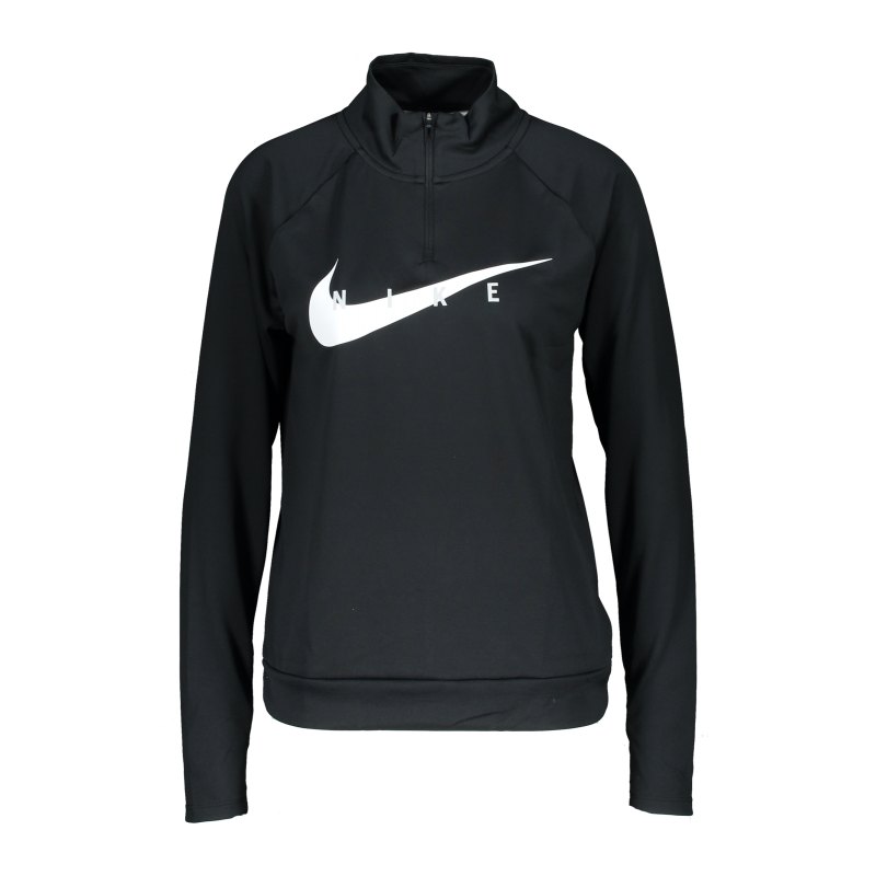 Nike Swoosh Run Drill Top Running Damen F010 - schwarz