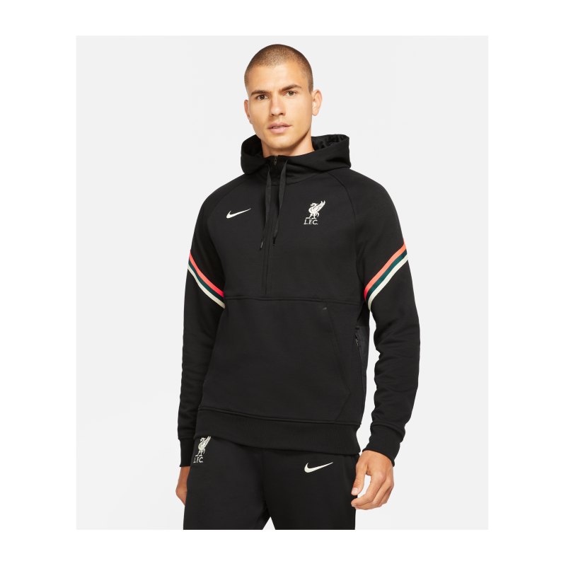 Nike FC Liverpool HalfZip Sweatshirt Schwarz F010 - schwarz