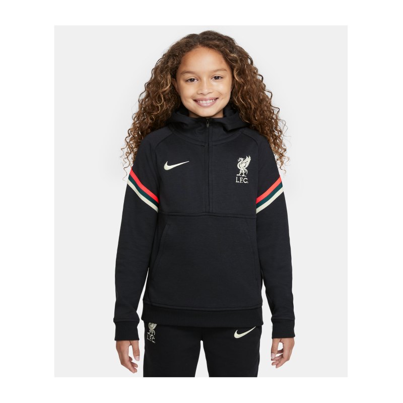 Nike FC Liverpool HalfZip Sweatshirt Kids Schwarz F010 - schwarz