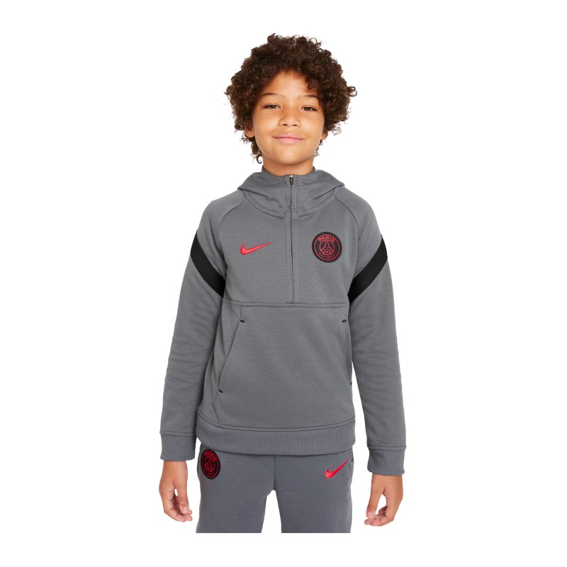 Nike Paris St. Germain Fleece Hoody Kids Grau F025 - grau
