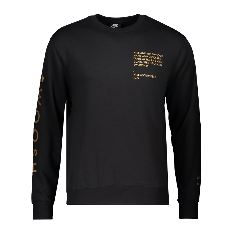 Nike Swoosh Crew Sweatshirt Schwarz F010 - schwarz