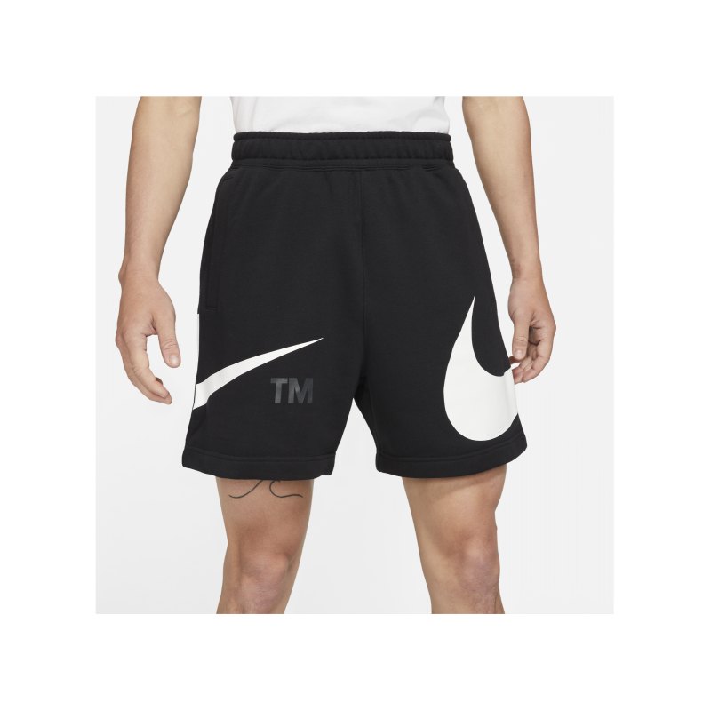 Nike Sport Swoosh French Terry Short Schwarz F010 - schwarz