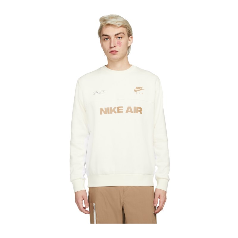 Nike Air Brushed-Back Fleece Sweatshirt Weiss F113 - weiss