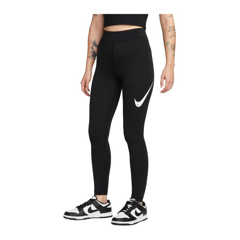 Nike Swoosh High-Rise Leggings Damen Schwarz F010 - schwarz