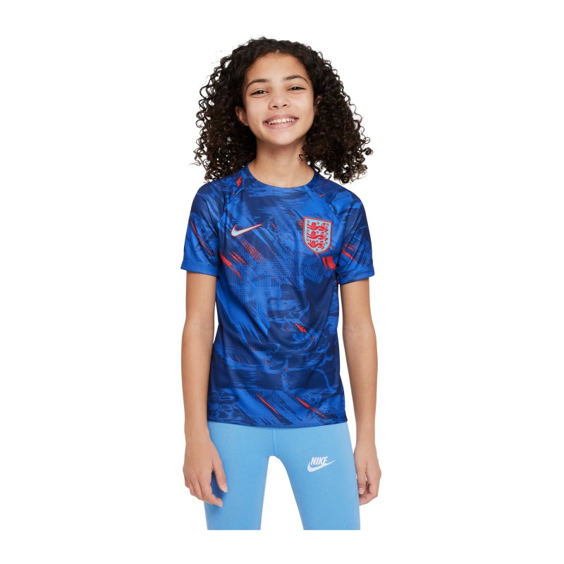 Nike England Prematch Shirt WM 22 Kids Blau F492 - blau