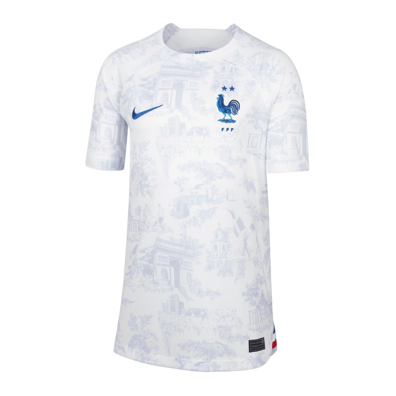 Nike Frankreich Trikot Away WM 2022 Kids F100 - weiss