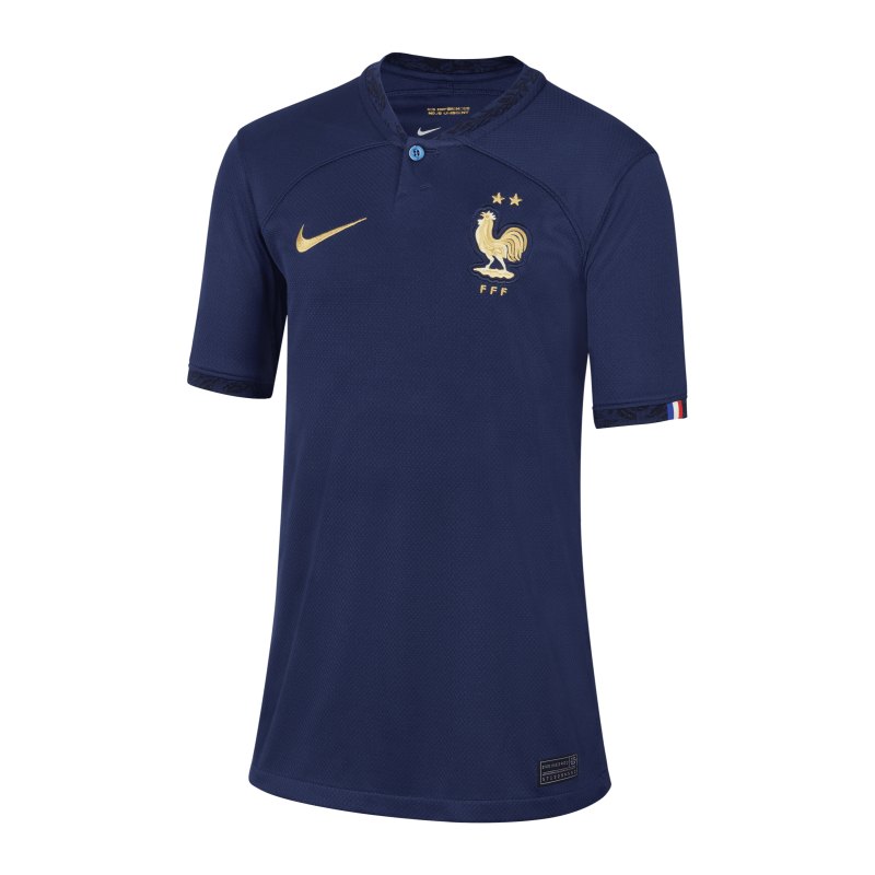 Nike Frankreich Trikot Home WM 2022 Kids Blau F410 - blau